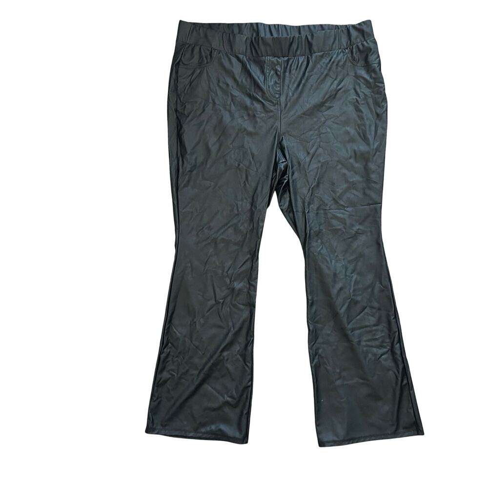Torrid Pants Women's Size 4 Black Leather Style Wide Leg